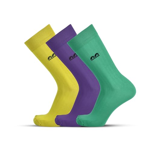 Image of The Sock Street Bamboo Crew Socks for Men Combo | Full Calf Length Premium Bamboo | Odour-Free, Breathable & Durable | Cushioned Base & Anti-bacterial | 3X Softer than Cotton Socks | Pack of 3