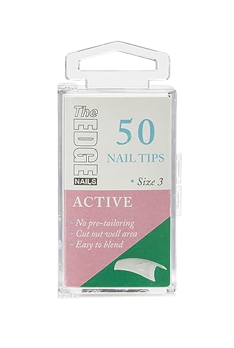 THE EDGE Active Nail Tips Size 3 (50 pack) - Strong Nail Tips