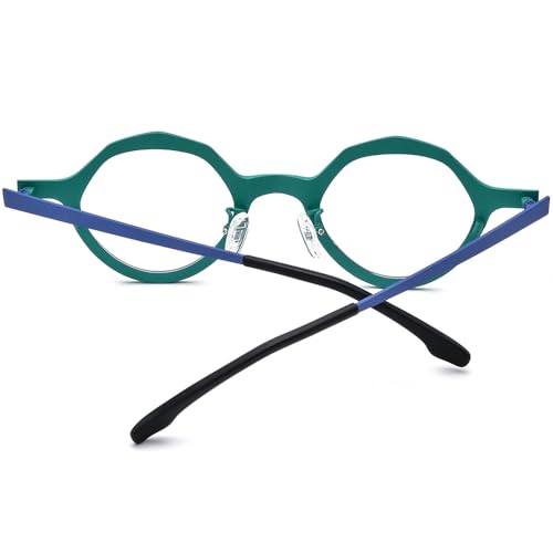 Image of FONEX Colorful Pure Titanium Glasses Frame Women Retro Round Eyeglasses