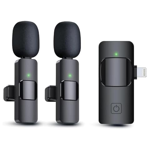 Black Swan Distributors - Wireless Lavalier Microphones (2) - with Smart Noise Cancellation & 7-Hour Battery Life - Includes Receiver & Charging Cord Cover