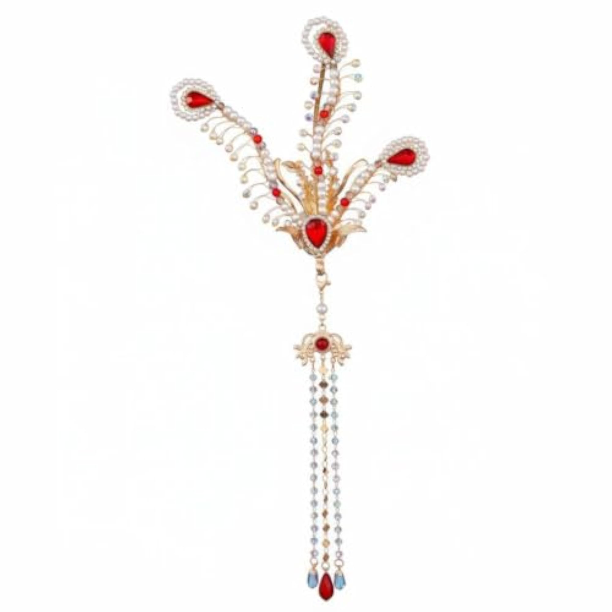 Traditional Chinese Attire Hair Accessory, Feather Tassel Hair Comb