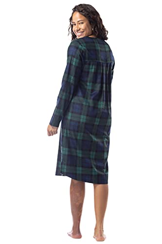 Fishers Finery Women's EcoFabric Henley Nightshirt | Long Sleeve | Below Knee | EcoFlannel EcoFleece Options2