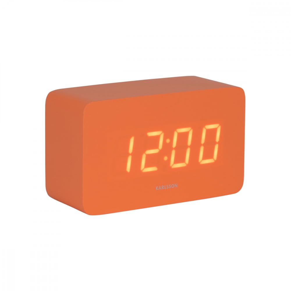Karlsson Alarm Clock Spry Tube – Orange – 10 x 4.3 x 5.9 cm – Rectangle – MDF – Alarm Clock for Bedroom Christmas Decoration – Gift Woman – Gift for Her – Gift Women Men