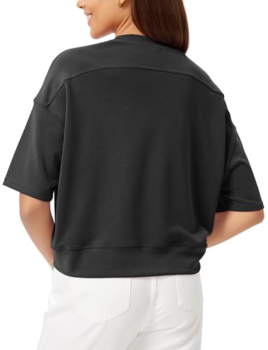 ODODOS Modal Soft Short Sleeve T-Shirts for Women Oversized Crew Neck Tee Relaxed Pullover Tops