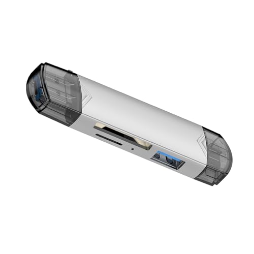 LIXSAZSE Adaptador para Micro USB OTG de Gran Capacidad y Tarjeta de Memoria portátil USB 0 para Almacenamiento Amplio, Lector Tarjetas 3,0 6 en 1 aleación