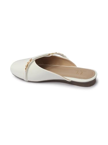 Image of Carlton London Women's Glossy Chain Detail Comfort Mules