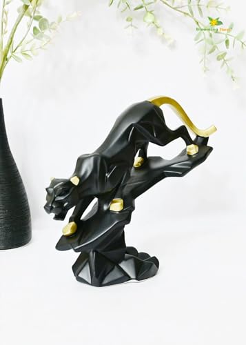 Image of AUGEN Polyresin Jaguar Black Idol Statue Showpiece for Home Decor Decoration and Gifting (1 Piece, 9819B)