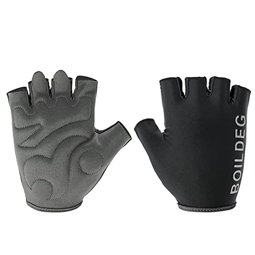XJST Gants De Cyclisme, Gants De Vélo, Demi-Doigts Gants De Vélo, Gants De Vélo De Montagne Gants De Pêche UV Protection pour Hommes Et Femmes,Bleu,XL