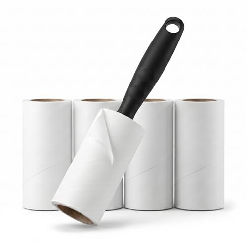 SAVEX Lint Roller with 1 Roller & 300 Sticky Sheets Pet Hair Remover Lint Remover for Clothes Sofa Bed & Carpet Dust Dog & Cat Hair Removal Sticky Rolls Clothes Brush Roller Refills