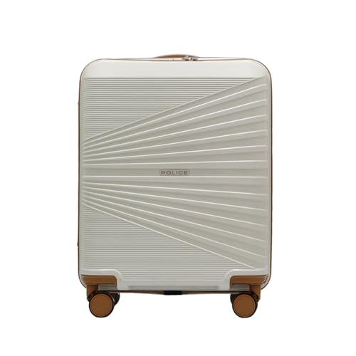 Image of Police Origine Cabin Trolley | 65L Capacity TSA Lock 8 Smooth 360 Spinner Wheels Telescopic Handle PP Hard Shell | Lightweight 20 inch Cabin Luggage for Travel & Weekend Trips (Beige /TAN)
