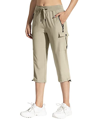 MoFiz Pantalon Capri De Randonnée Pour Femme, Pantalon Cargo Léger Et à