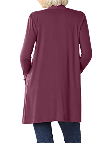 Image of Women's Open Front Cardigan Long Sleeve with Pockets Casual Outwear