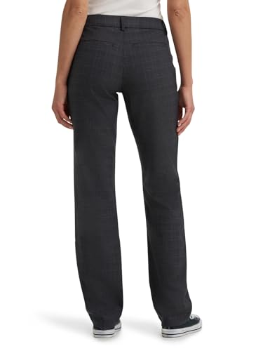 Lee Women's Wrinkle Free Relaxed Fit Straight Leg Pant, Black/Static Gray Plaid3