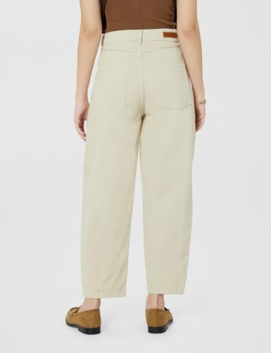 Image of Amazon Brand - Symbol Women's Barrel Fit Denim Jeans | Tapered Balloon | High Rise | Ankle Length (Available in Plus Sizes)