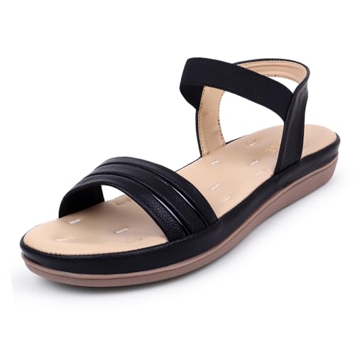 Image of TRASE Ankle Strap Flat Sandals For Woman | Stylish And Comfortable Casual Sandal | Women's Footwear | Flats For Women Daily Use | Soft Sandals For Women