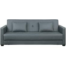 Pearington Mia Microfiber, Multi Position Bedroom, Living Room, or Office Futon Sofa Sleeper Bed and Lounger, Dark Greay