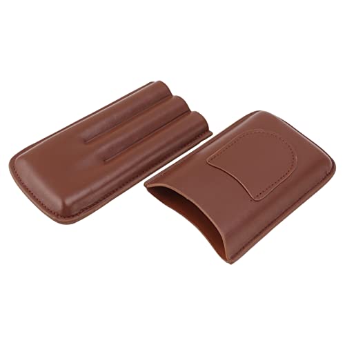 Zerodis Custodia per Sigari in Pelle da Viaggio Portatile, Portasigari Humidor per Sigari con Cucitura Fine da 3 Pezzi per di Testimoni dello Sposo, di Compleanno (Marrone)