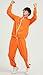 EFORLED Adult Halloween Costumes for Men 2025,Family Orange Zip-Up Tracksuit with Black Wig Cap & Glasses,XL