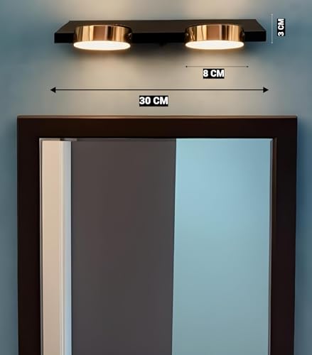 Image of FILLISKA 3 in 1 Double Wall spot /Picture /Display /Mirror Light with Adjustable Head and Colour Changing Function (Black & RoseGold-6526)(1 Year Warranty)