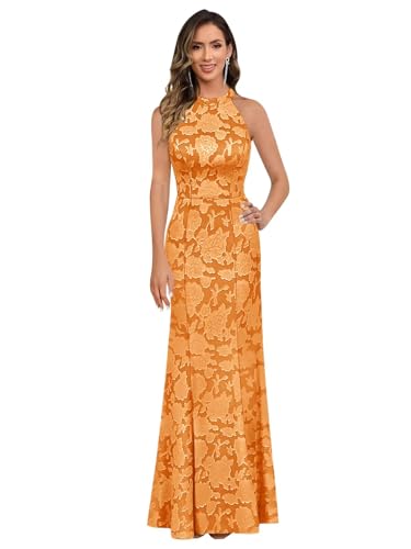 Lace Halter Mother of The Bride Dresses for Women Long Mermaid Formal Evening Gown