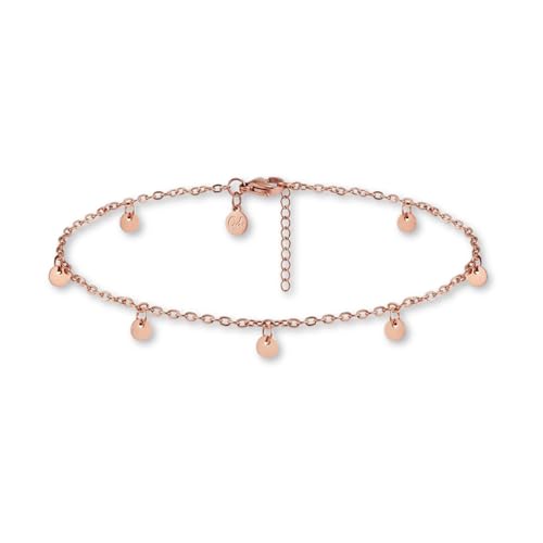 GD GOOD.designs Fußkettchen für Damen in Rosé I 18K...