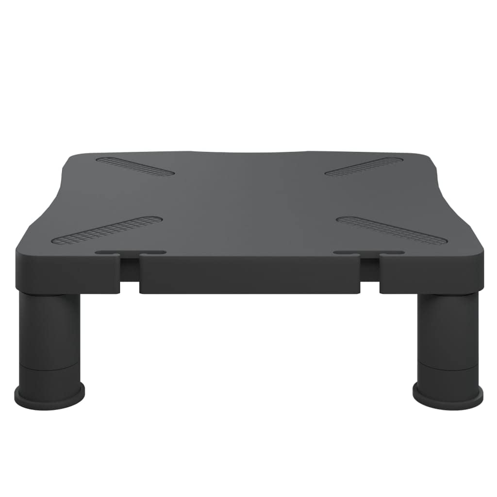 Supporto per monitor nero in polistirene HIPS resistente agli urti, 33,5 x 34 x 10,5 cm, regolabile in altezza, con spazio per tastiera e dispositivi multimediali, supporto ergonomico da