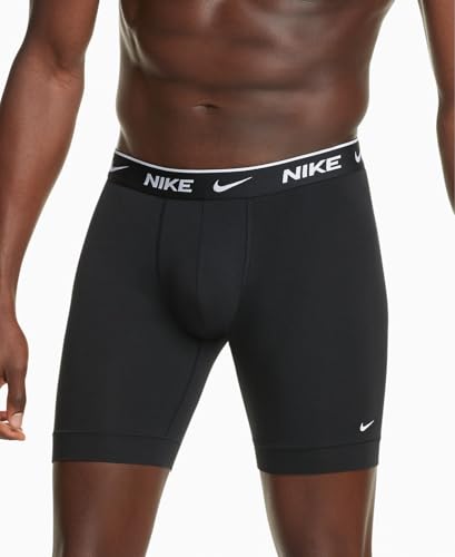Nike Calzoncillos Tipo bóxer para Hombre Everyday de algodón elástico, 3 Unidades, Negro, L