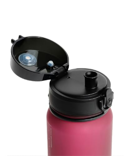 Image of TEGO Rise Tritan Water Bottle | 800ml Secure Flip Lock Lid | BPA-Free, Durable & Impact-Resistant | Wrist Strap for Easy Carry | Hydration Tracker | Gym, Office, Travel Water Bottle (Red)