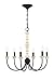 Craftmade 52626-CWESP Meadow Place Chandelier, 6-Light, 360 Watts, Cottage White/Espresso (23"H x 24"W)