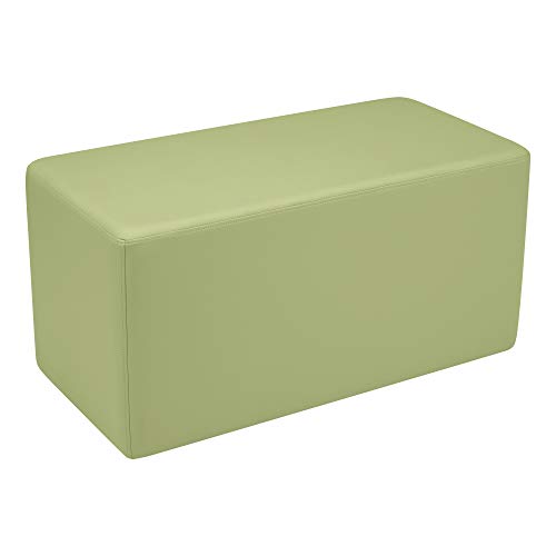 Image of Sprogs 18 inch H Structured Rectangle Stool -Flexible Modular Collaborative Soft Seating for Office, Home, Lounge and School Classrooms with Durable Frame & Set of 2 inch Legs Add-on - Fern Green
