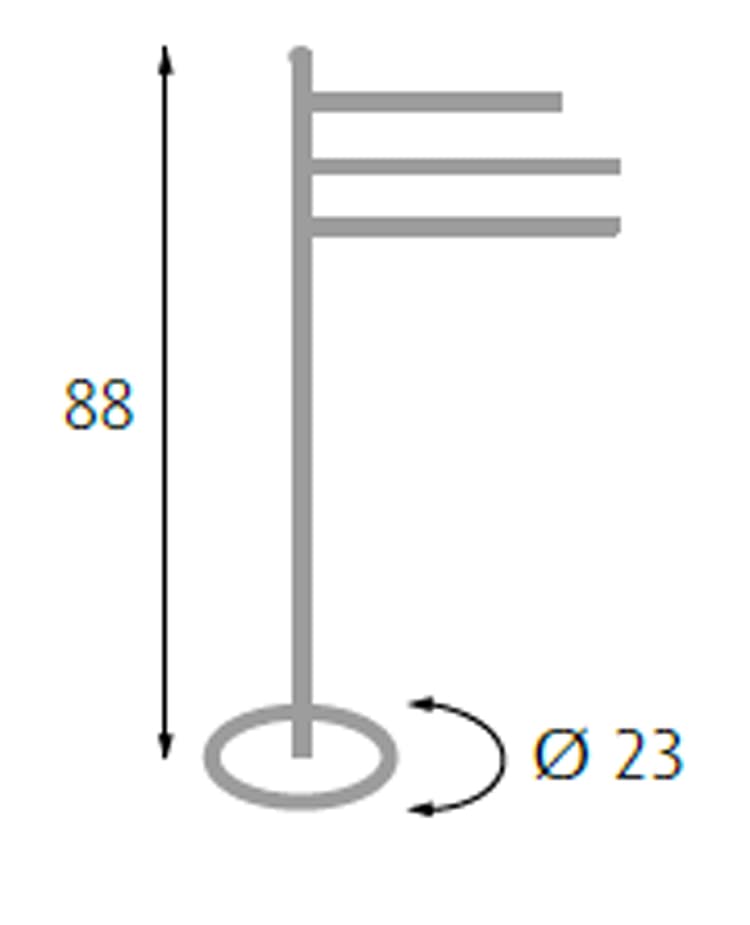 King Home P1592246 3-Arm Towel Rail Diameter 23 x 88 cm, Multi-coloured, diameter 23X88H - Image 2