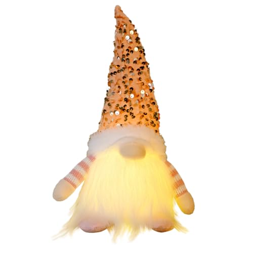 Uposao GNOME Decoración, LED de Navidad, decoración enana de Navidad, adornos de peluche, adornos de Navidad, de peluche de Gnomos luminosos, muñeca para dormitorio, mesa, chimenea, ventana