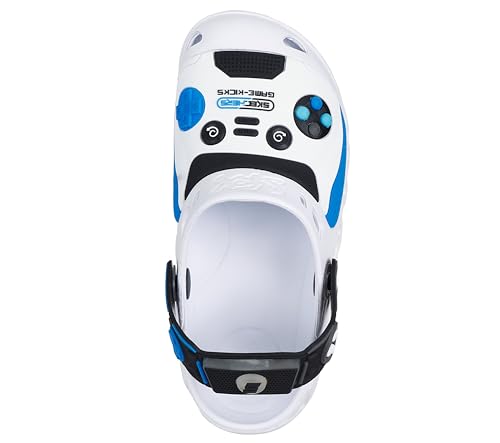 Skechers Chaussures en Bois Zaggle-Hydro-pointz pour garçon Blanc/Noir/Bleu, Blanc/Noir/Bleu., 1 Little Kid
