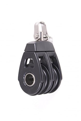 Nautos #92055-Organic line-Double Swivel 40 mm sheave Diameter-Aluminum & Composite for Less Friction and high Resistance. Sailboat Hardware