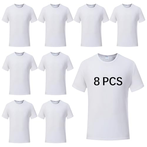 ORJ 8 PCS Sublimation Blank T Shirt Unisex tshirts for adults White...