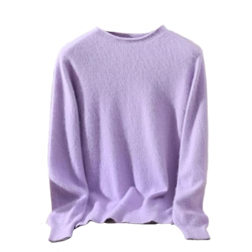 Women's Rolled Edge Mock Neck Knitted Sweater Fashionable Loose Slim