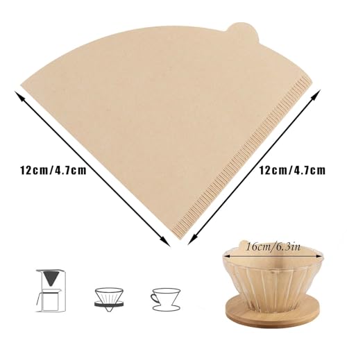 100 Pieces of Unbleached Coffee Filter Papers Compatible with V60 Size 02 - Image 2