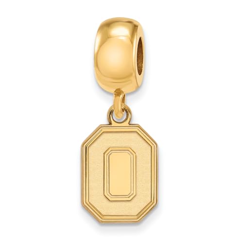 Ohio State Bead Charm Small (1/2 Inch) Dangle (Gold Plated)