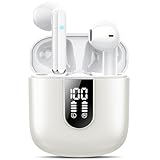 Wireless Earbuds 2024 Bluetooth 5.3 Headphones with HD Mic HiFi Stereo Sound, Wireless Earphones with Dual LED Display Touch Control, IPX7 Waterproof 30H Playtime Mini Ear Buds for iOS Android, White