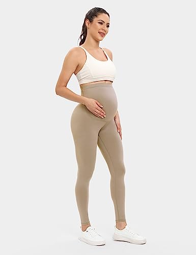 Image of Buttergene Women's Maternity Leggings over the Belly Pregnancy Active Wear Workout Yoga Tights Pants