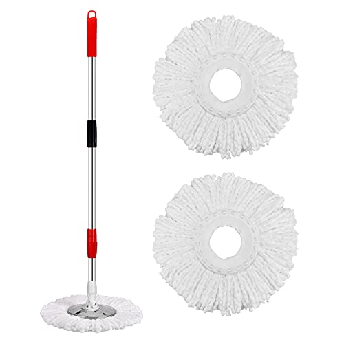 Mop and Bucket with Wringer Set 360° 3psc Microfiber Spin Mop with Bucket and Dual Mop Heads Self Wringing Spinning Mop (20QT) (1) - Image 5