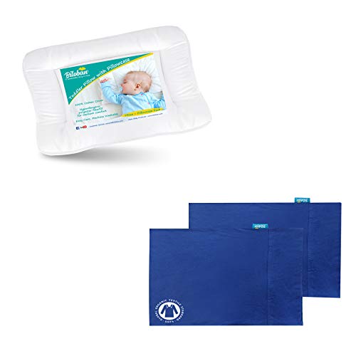 Baby Toddler Pillow for Sleeping with Pillowcase (13 x 18), Baby Toddler 's Flat Pillows, Oeko-TEX Standard 100 Certificated Soft and Safe Travel Pillow Fits Mini Crib or Crib