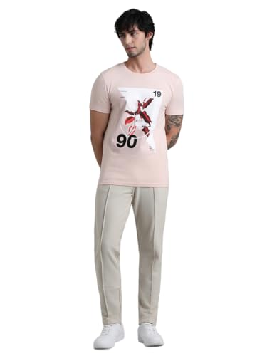 Image of Jack & Jones Men's Cotton Regular Fit Typography Printed T-Shirt