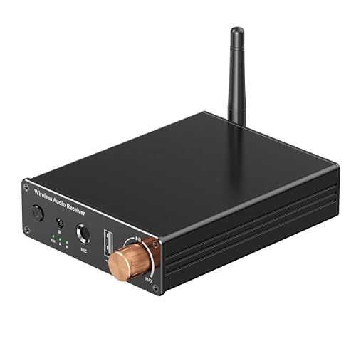 Bluetooth 6.0 Receiver, Bluetooth Audio Adapter with 3.5mm AUX RCA Cable, Wireless Audio Receive Old...