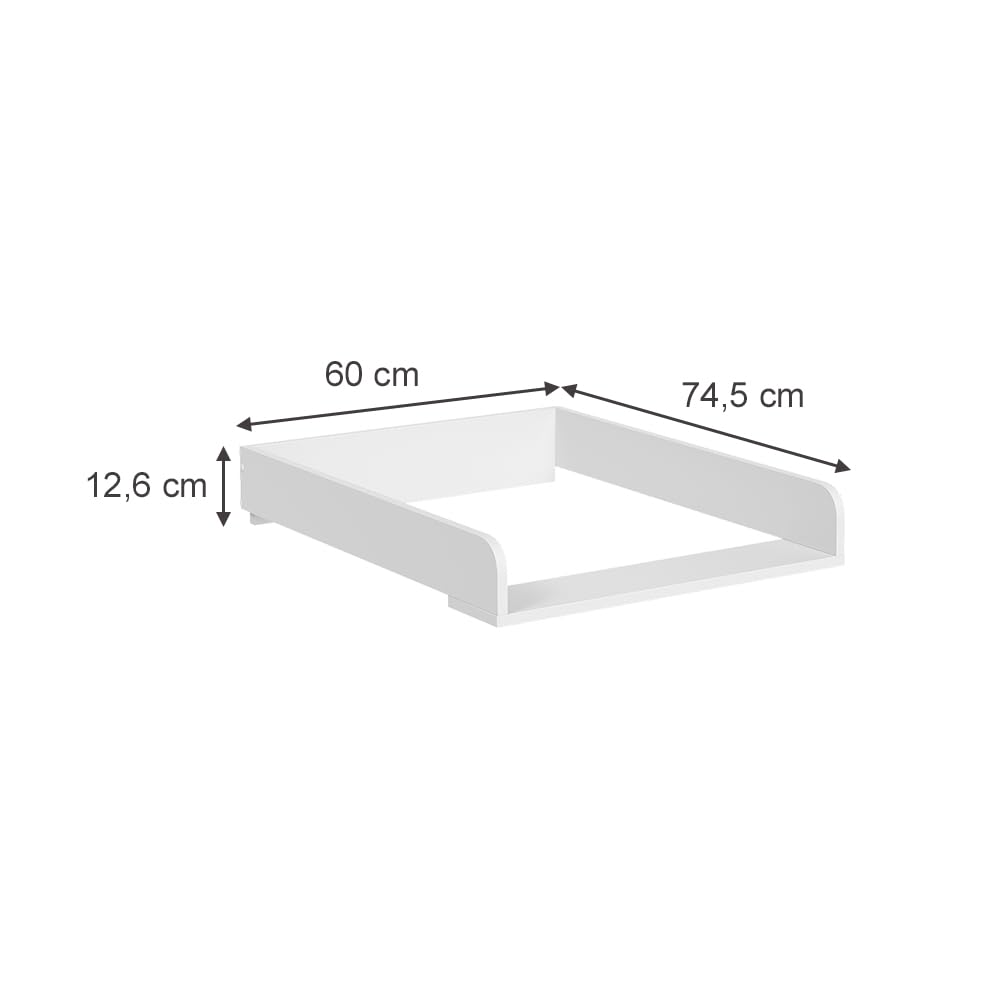 Vicco Adaptador para Cambiar pañales Viktor, Blanco, 60 x 74.5 cm, Apto para Montaje sobre Lavadora o cómoda