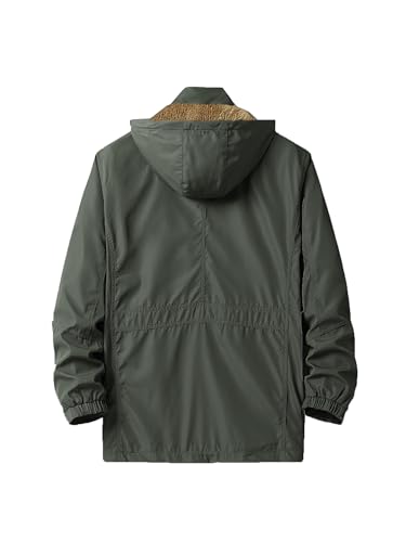 Men's Winter Fleece Lined Waterproof Jacket Hooded Windproof Coat Warm Outdoor Insulated Parka2