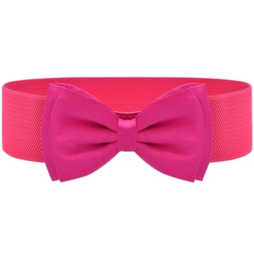 Women's Elastic Wide Waist Belt Cute Bowknot Retro Cinch Waistband Dress Belt