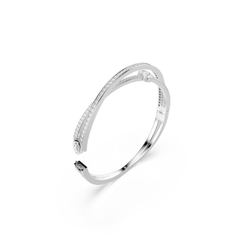Swarovski Hyperbola Bangle, Mixed cuts, Clear, Rhodium Finish3