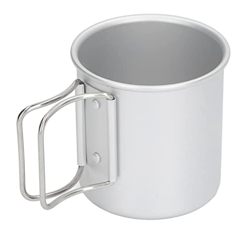 Camping Coffee Mug Lightweight,Titanium Cup,Camping Cup Aluminum Oxide Safe Ultra Light High Strength Picnic Water Mug with Foldable Handle for Outdoor Drinkware, titanium cup coffee mug camping