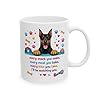 SASSY SIPS Funny Dog Quote Mug, I'll Be Watching You Coffee Cup, White Ceramic, Funny Quote, Gift for Dog Lovers, 11oz Ceramic, Food, Greedy, Pet (Doberman) #1